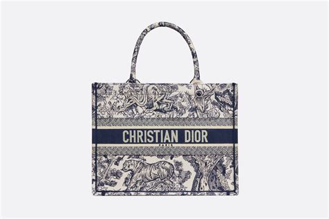 medium dior book tote blue toile de jouy embroidery|DIOR.